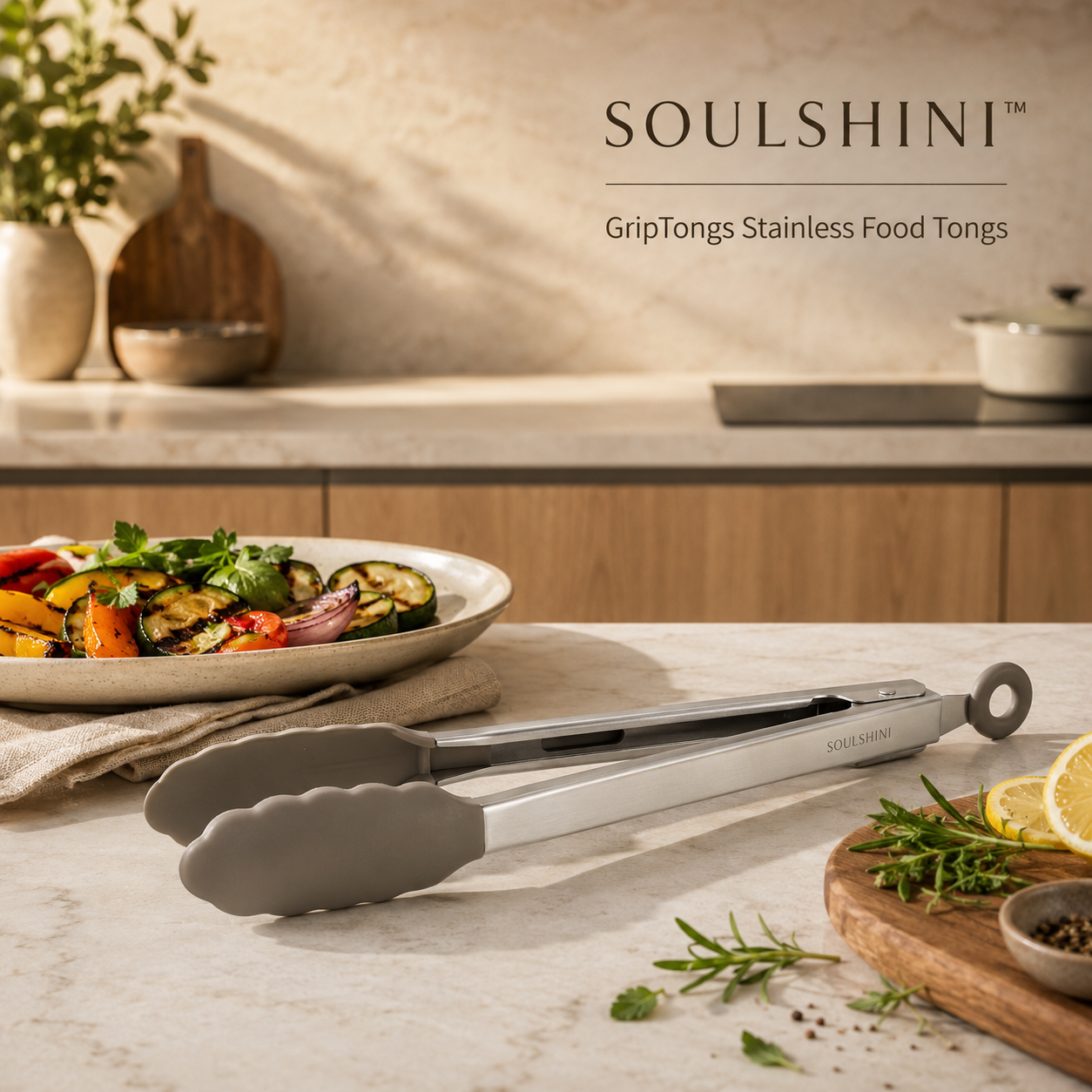 soulshini™ GripTongs Stainless Food Tongs